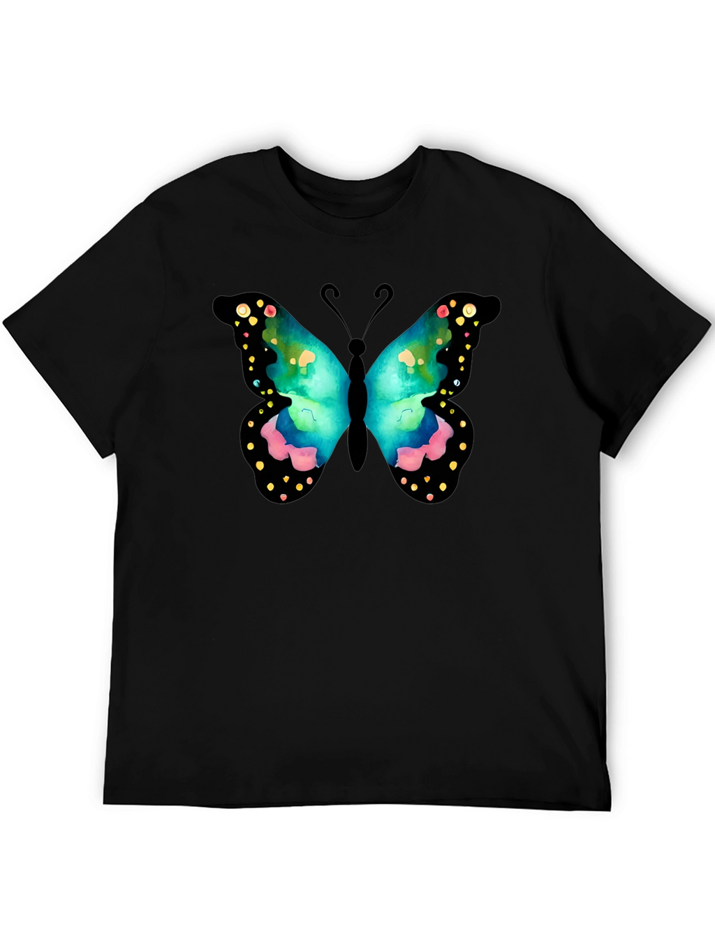 Butterfly Graphic Print Crew Neck T-Shirt