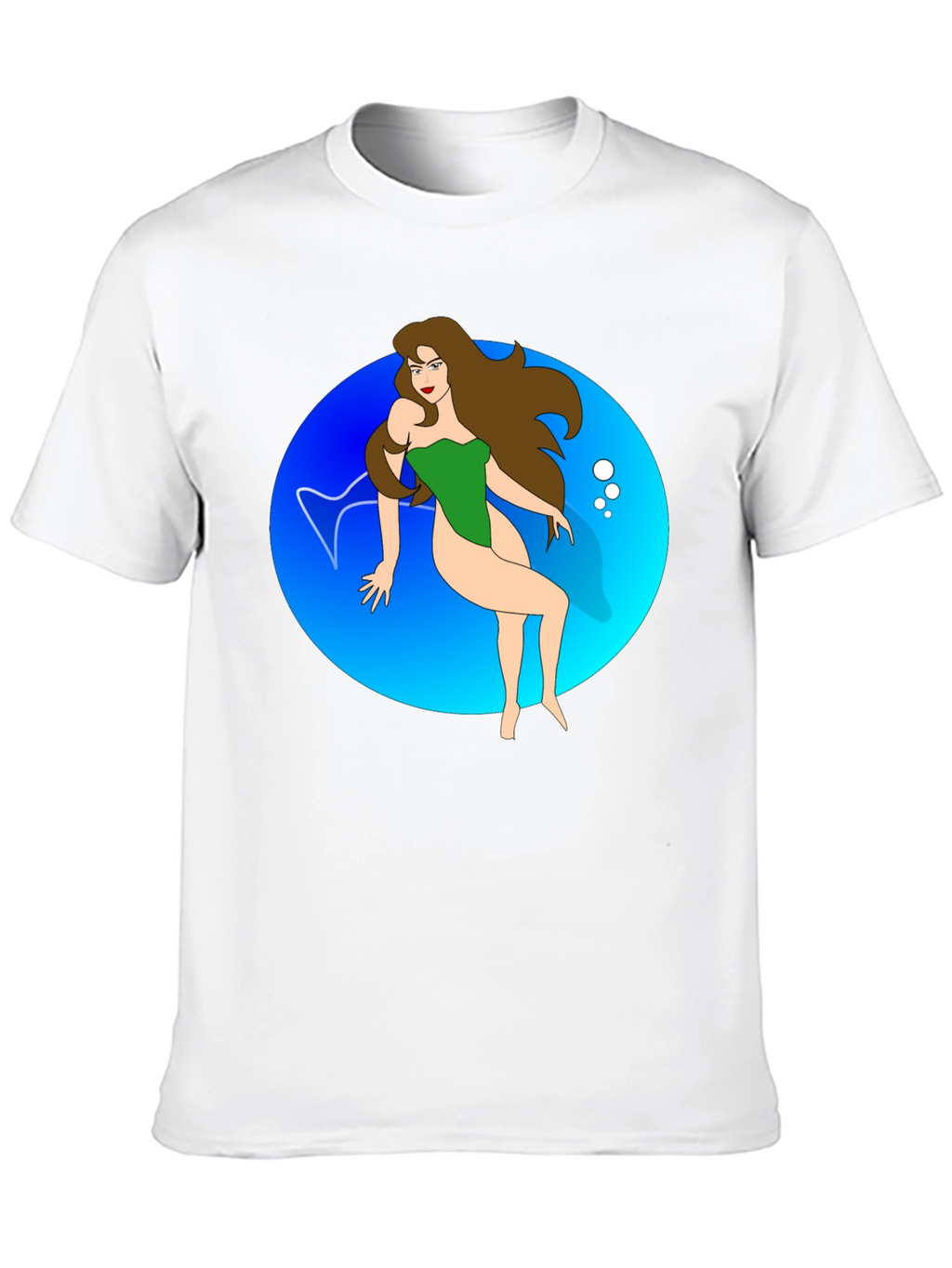 Cartoon Mermaid Black T-Shirt