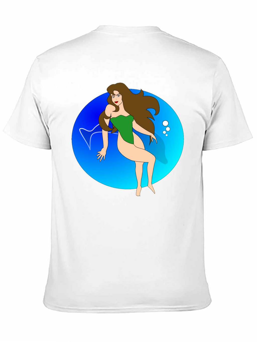 Cartoon Mermaid Black T-Shirt