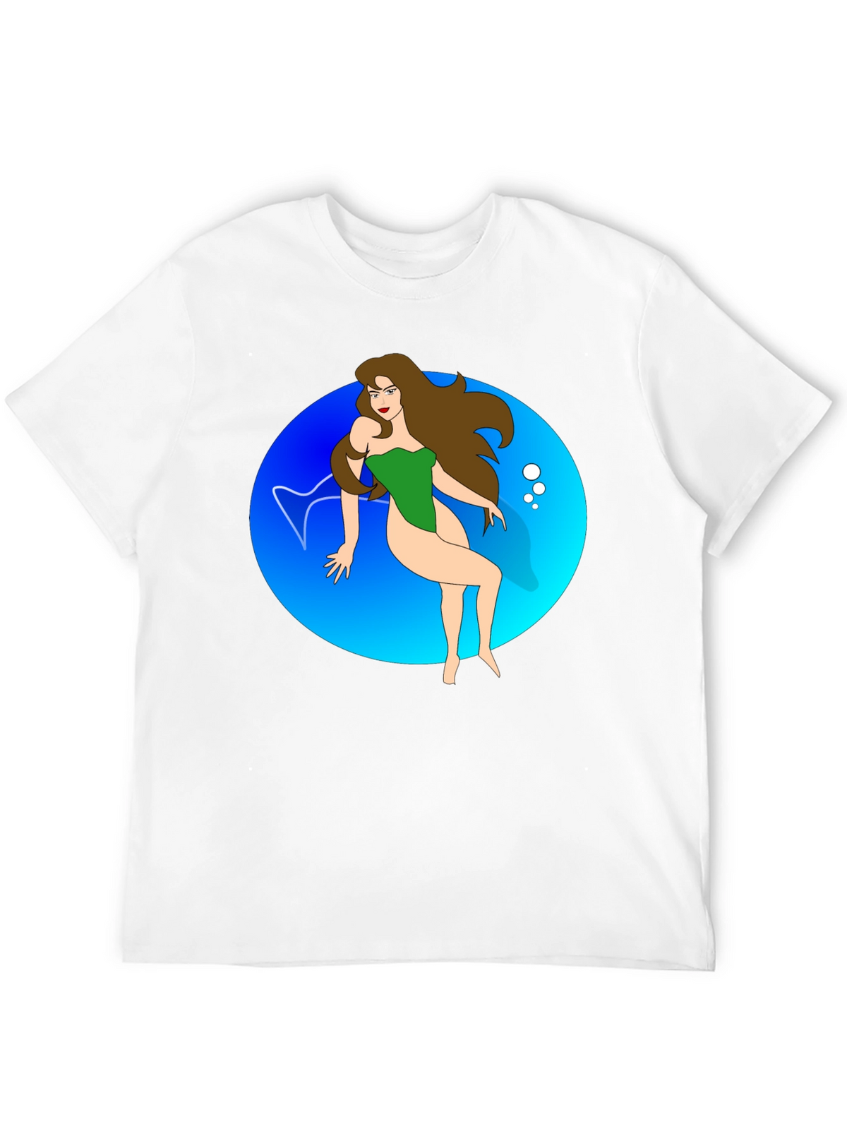 Cartoon Mermaid Black T-Shirt