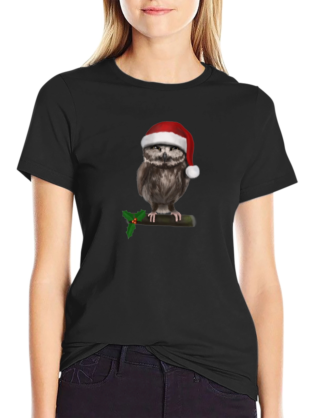 Festive Owl Christmas T-Shirt