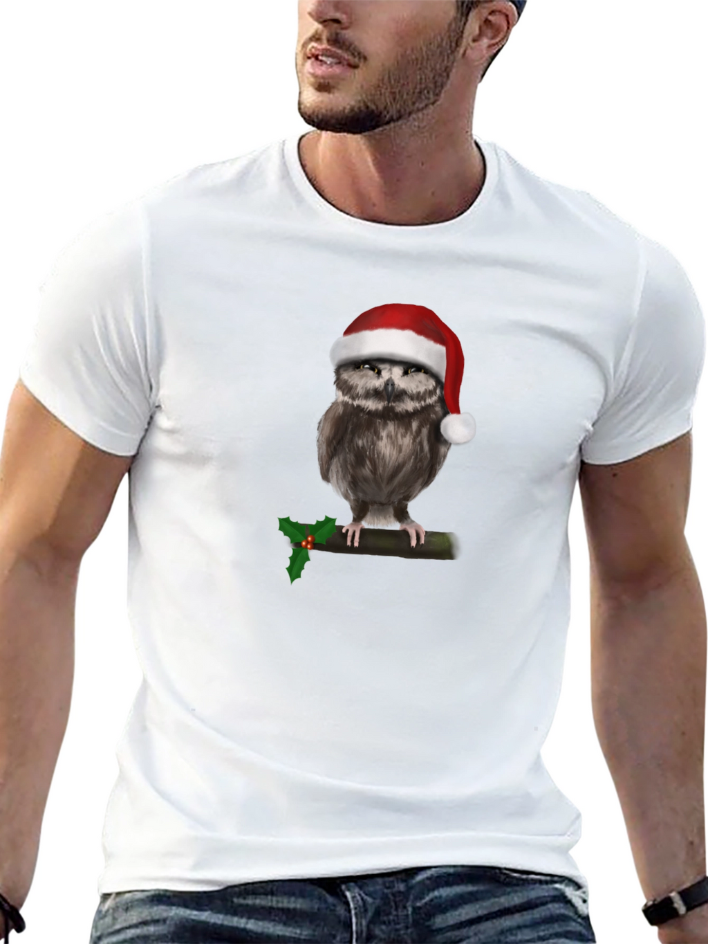 Festive Owl Christmas T-Shirt