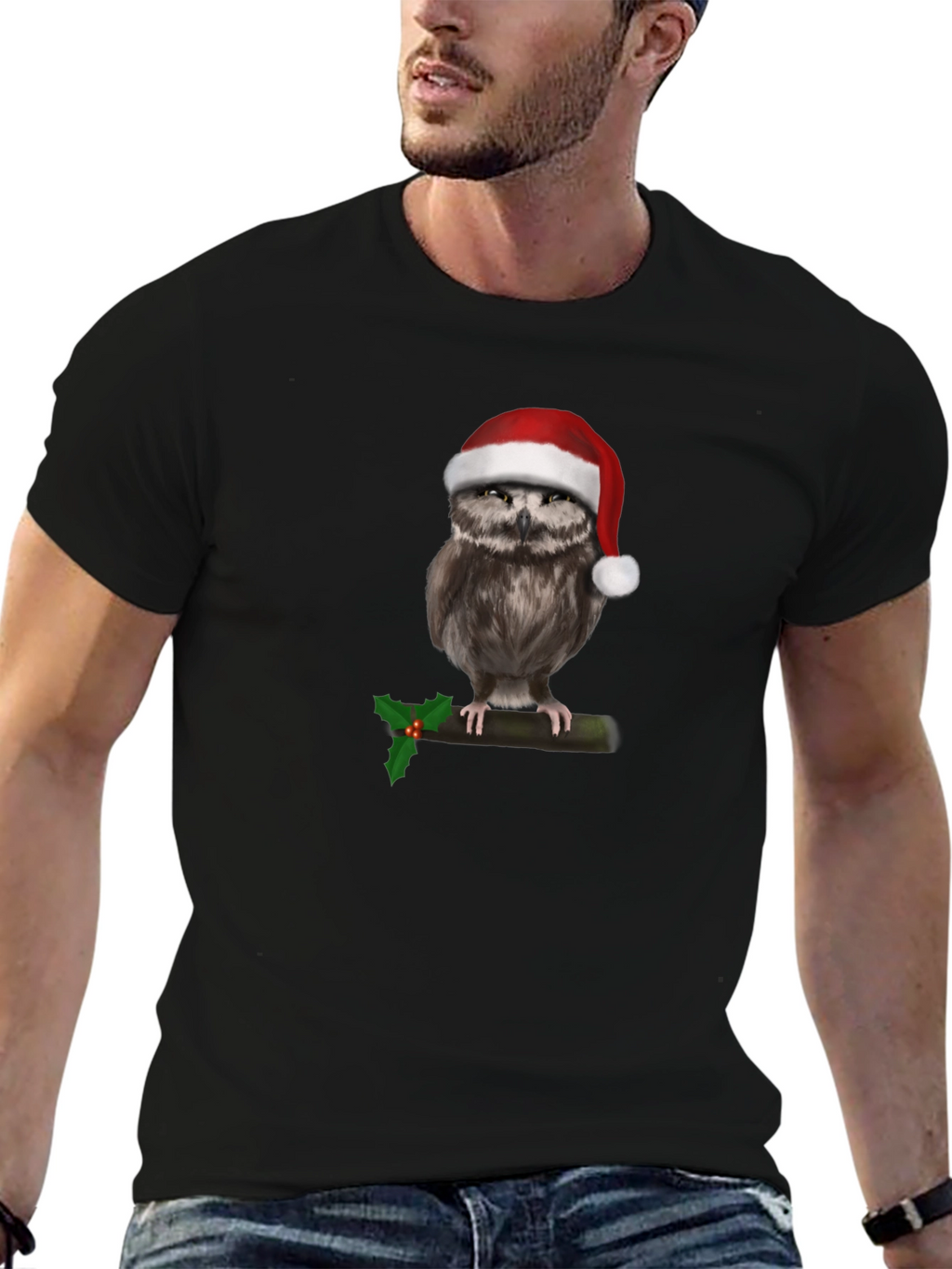 Festive Owl Christmas T-Shirt
