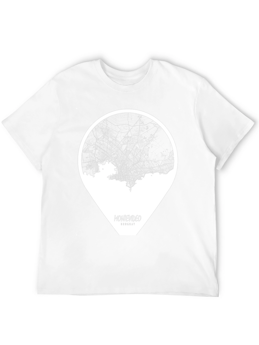 Montevideo Uruguay Black Map T-Shirt