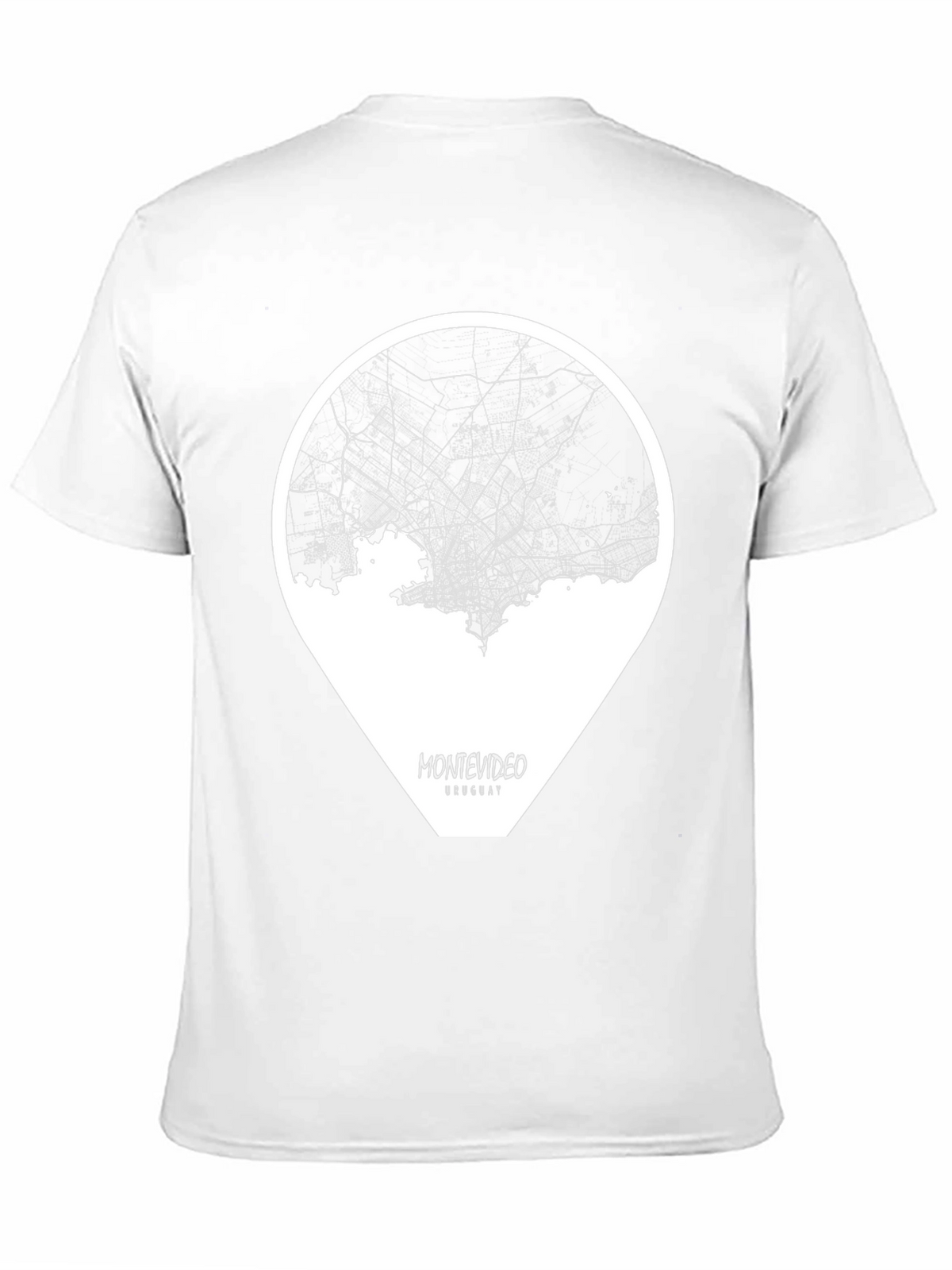 Montevideo Uruguay Black Map T-Shirt