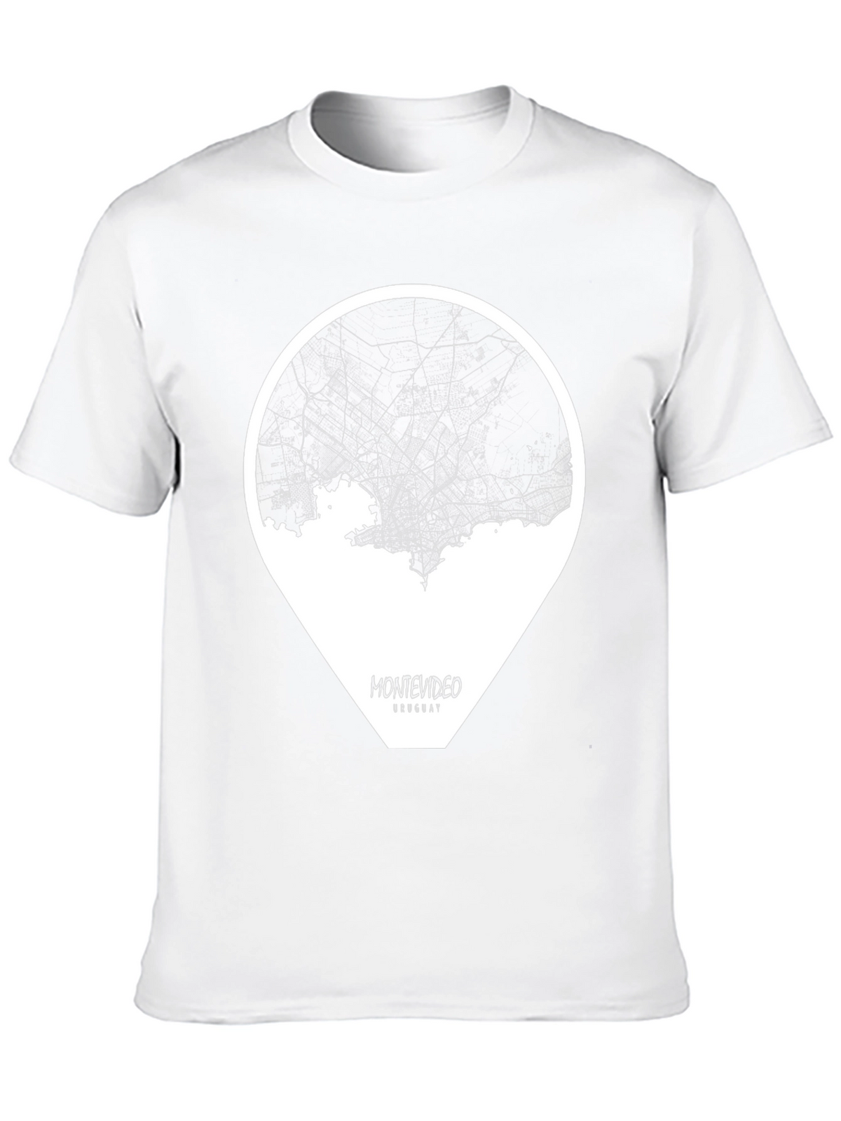 Montevideo Uruguay Black Map T-Shirt