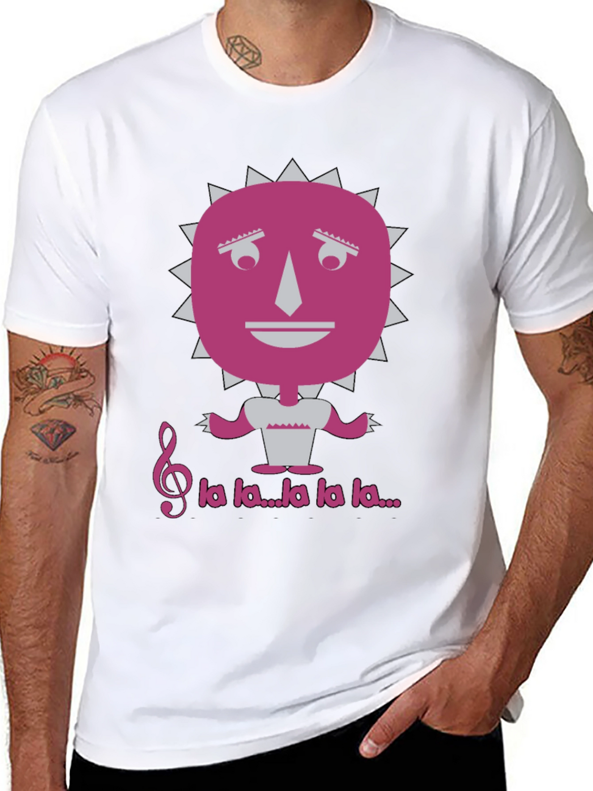 Musical Sun Face Graphic Tee - Unique Design