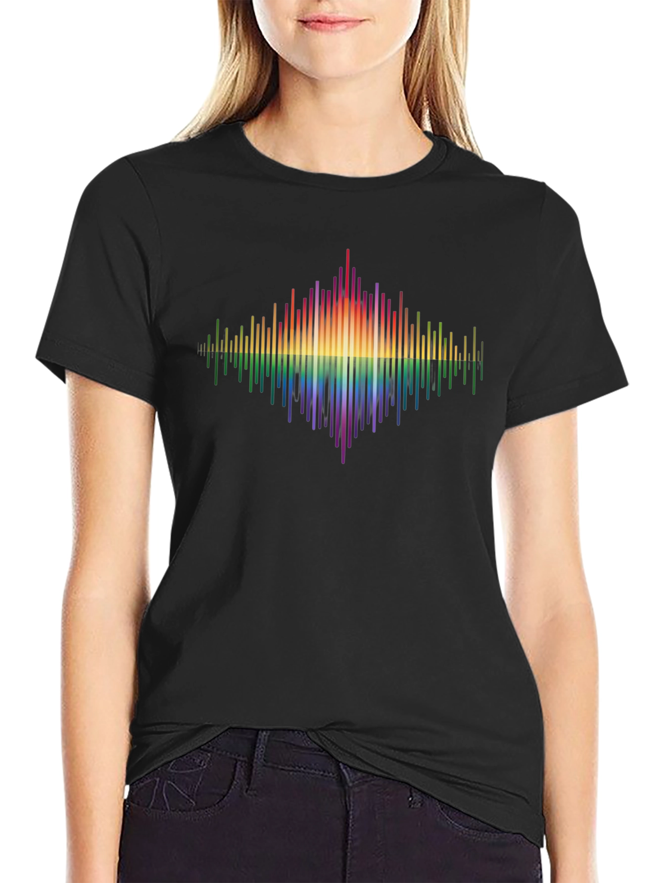 Rainbow Spectrum Graphic Tee - Black