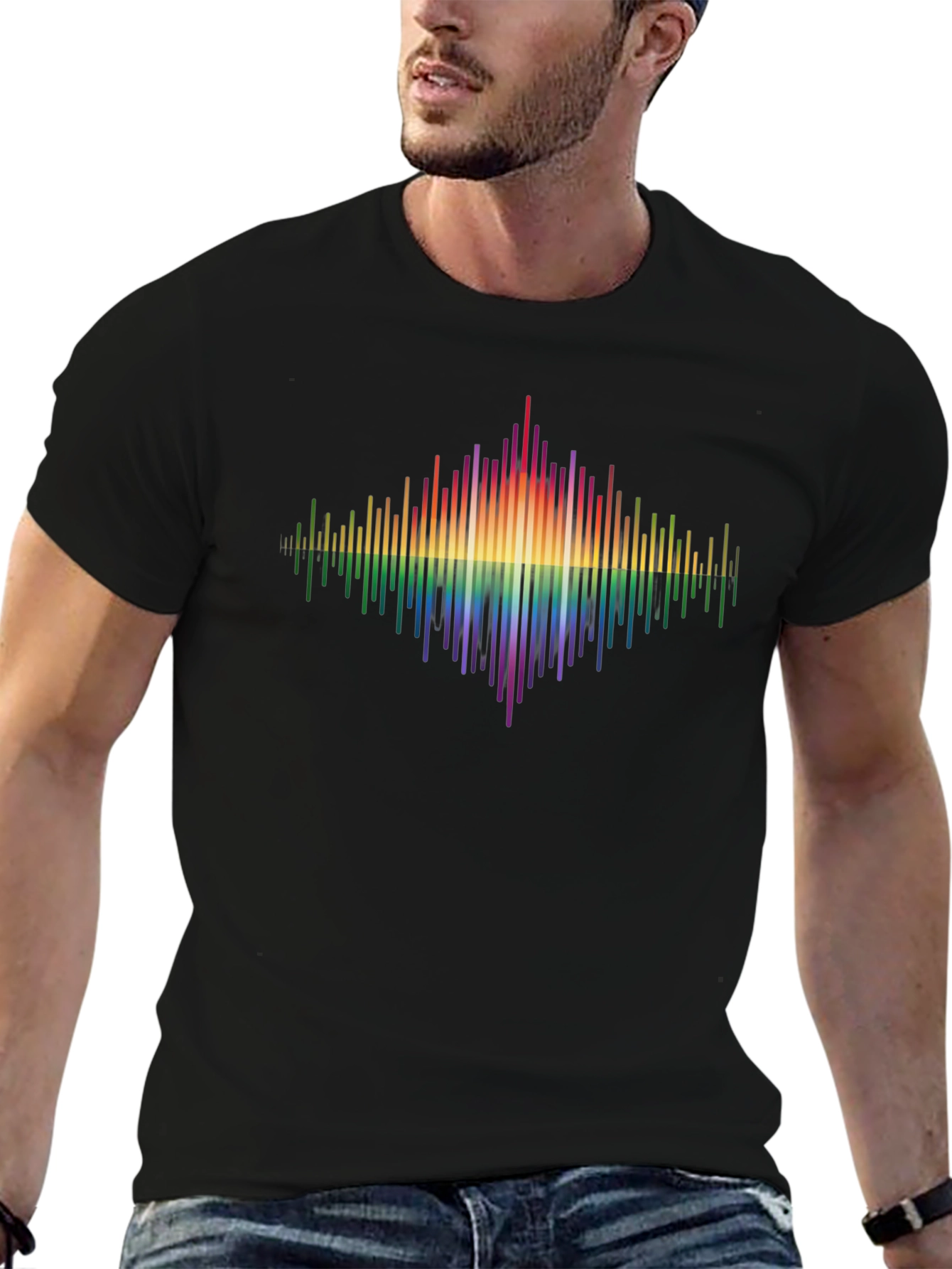 Rainbow Spectrum Graphic Tee - Black