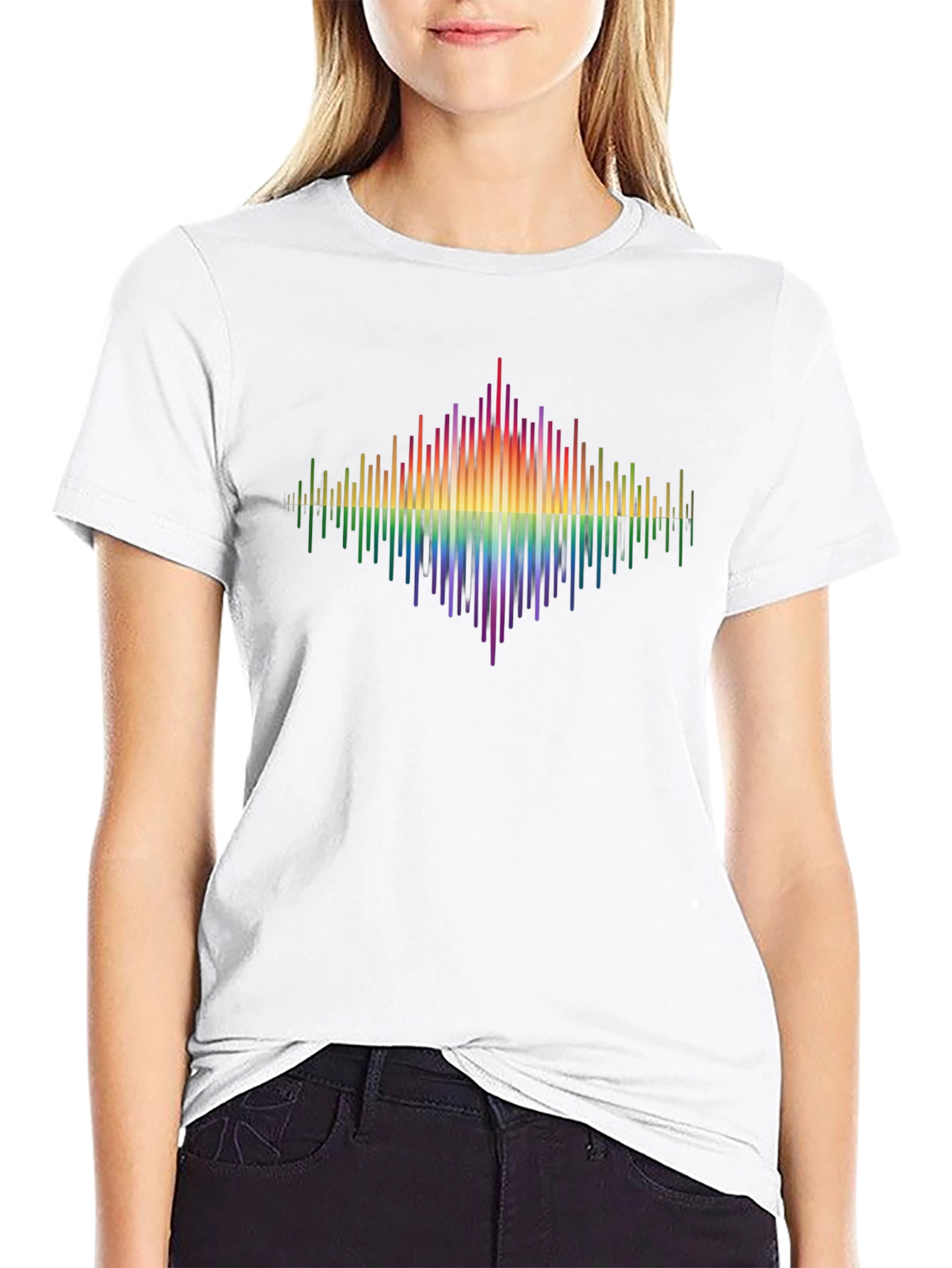 Rainbow Spectrum Graphic Tee - Black