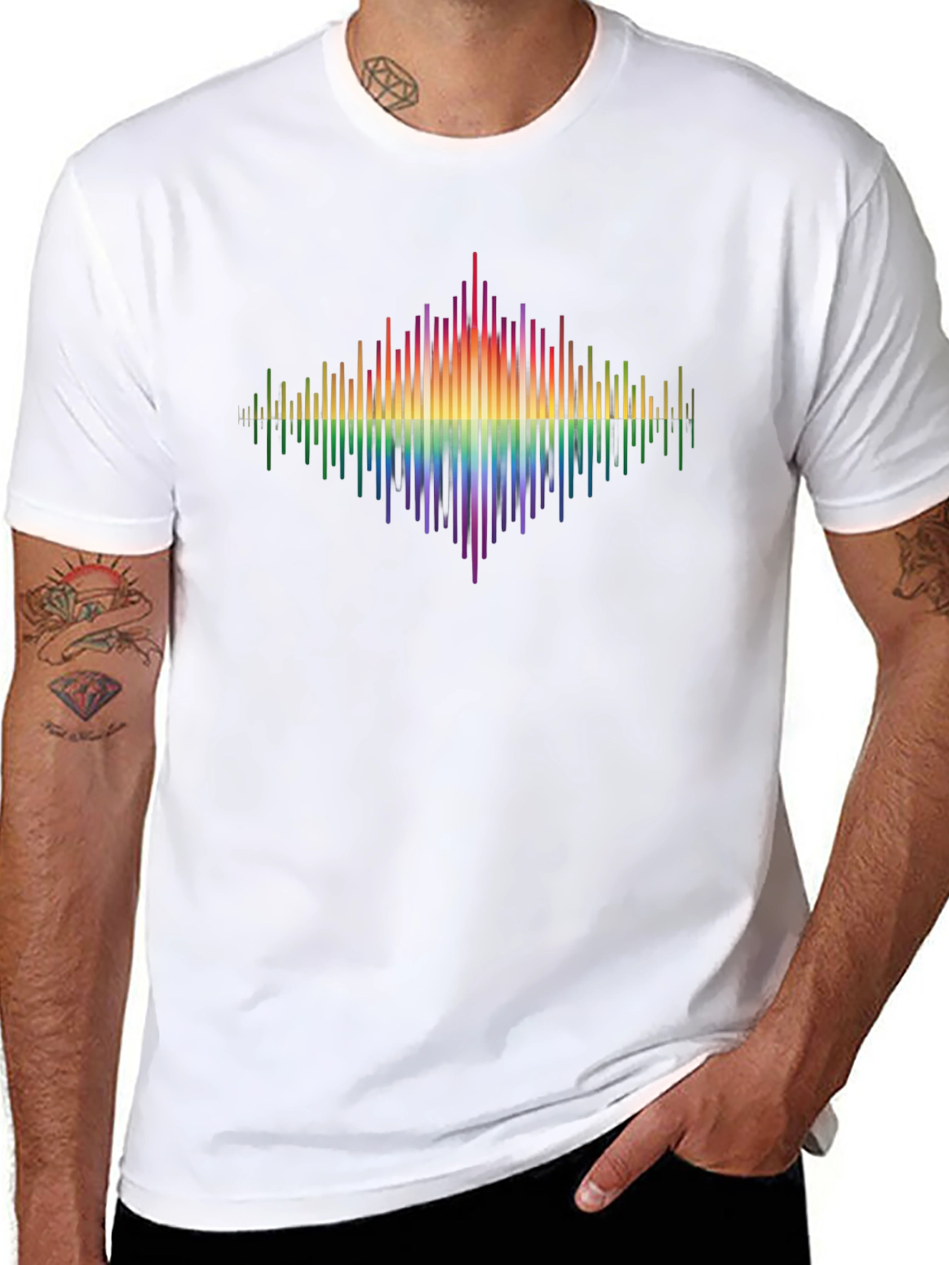 Rainbow Spectrum Graphic Tee - Black