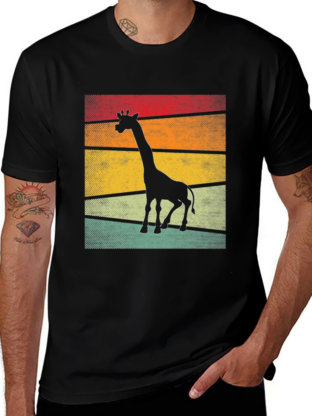 Retro Giraffe Silhouette T-Shirt