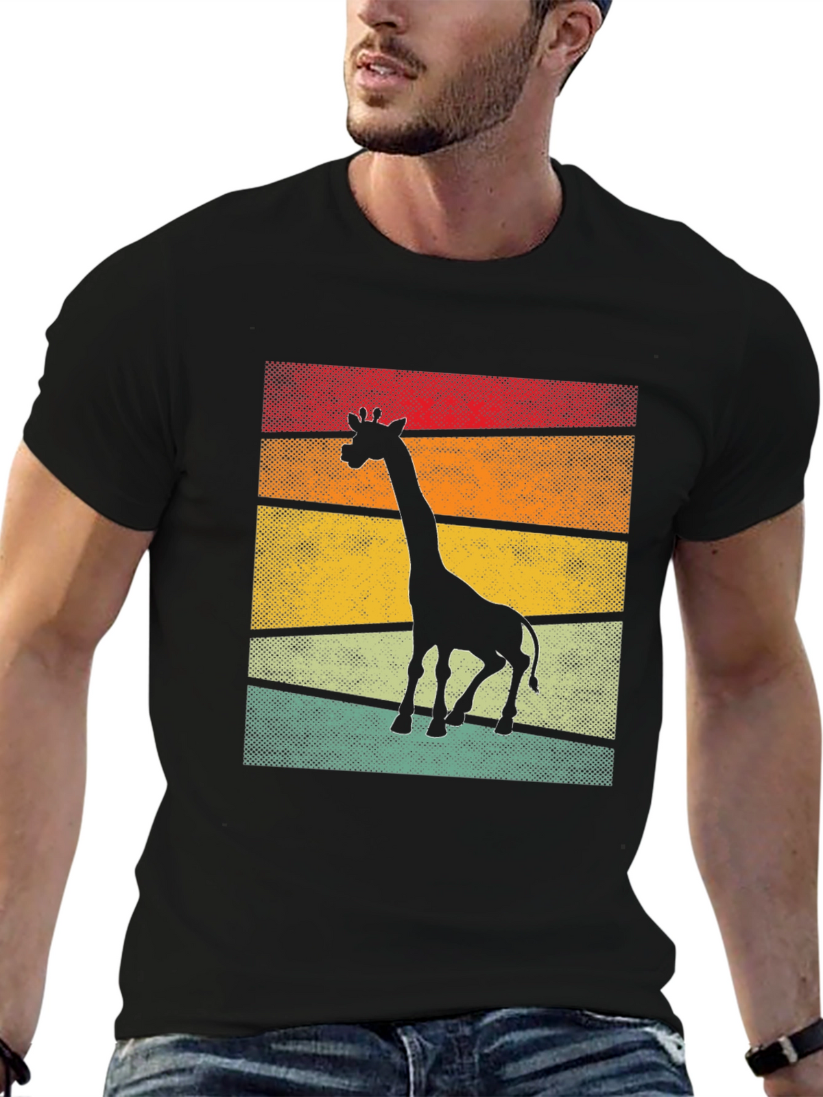 Retro Giraffe Silhouette T-Shirt