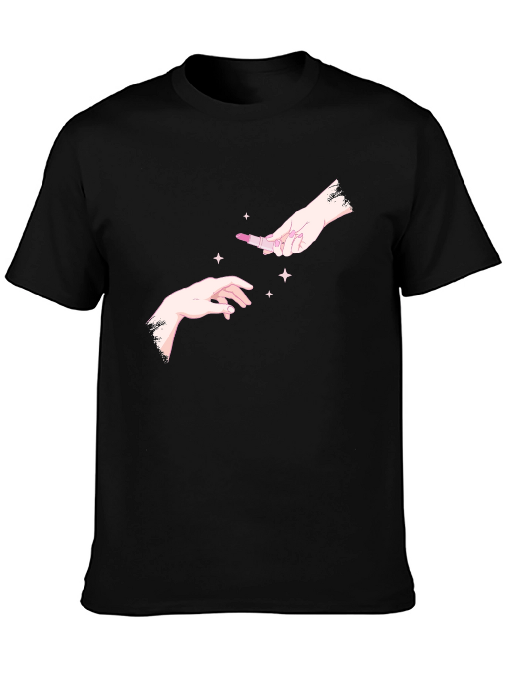 Hands & Lipstick Black T-Shirt