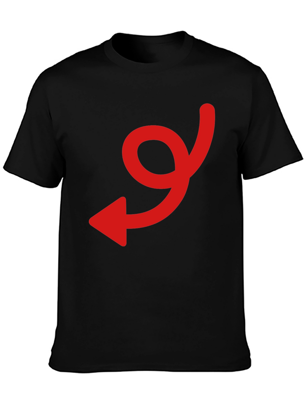 Black Tee with Red Arrow Graphic