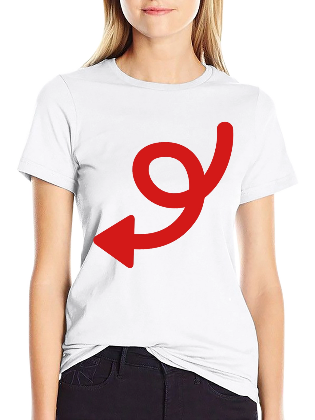 Black Tee with Red Arrow Graphic