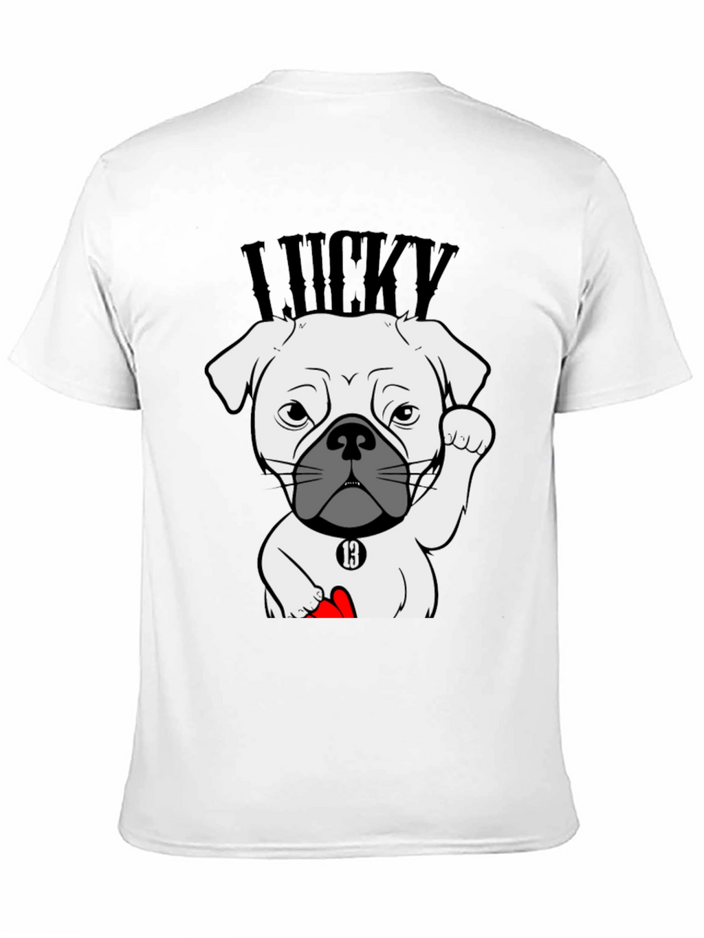 Lucky Dog Graphic Tee - Black Cotton T-Shirt