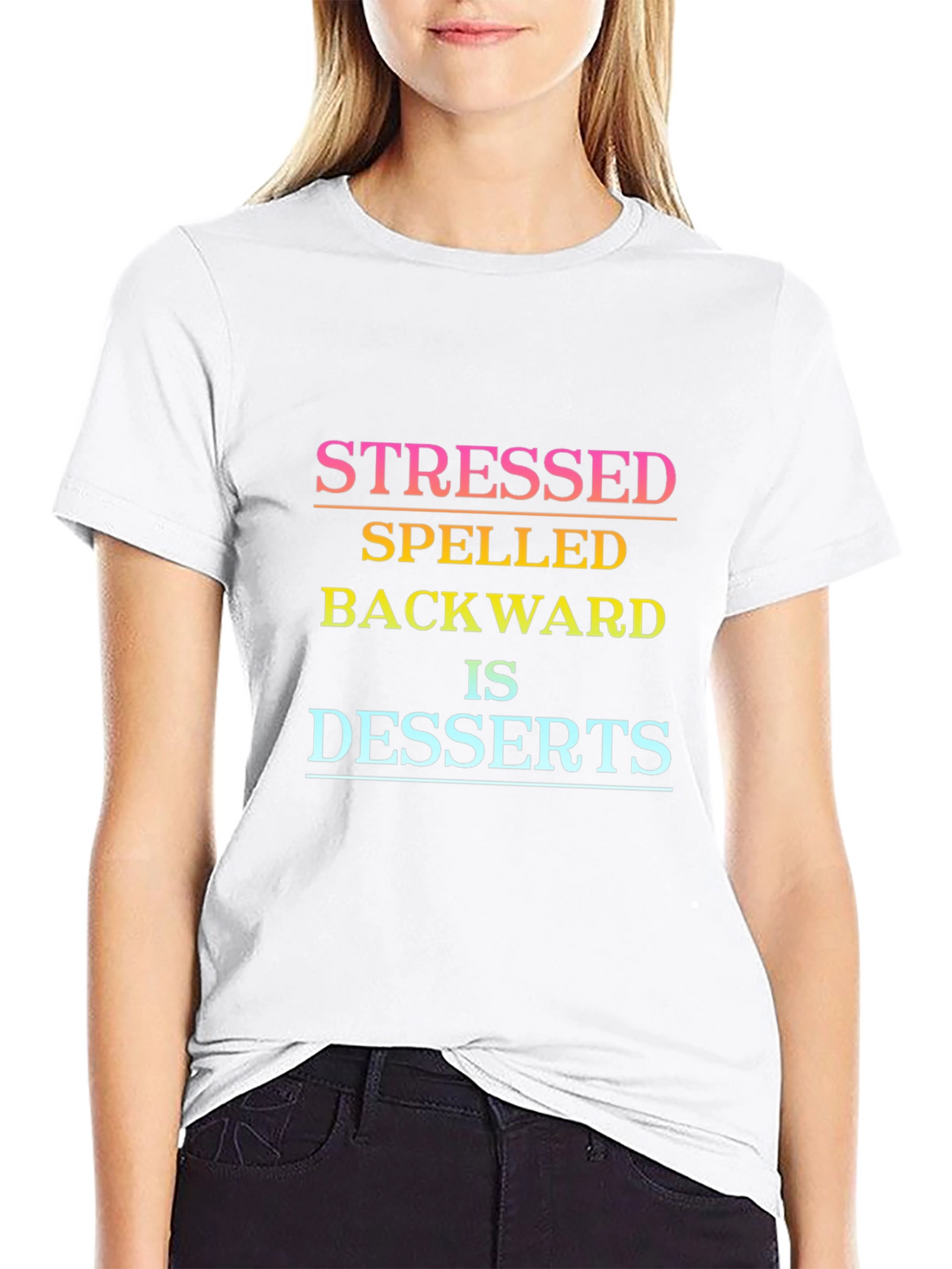 Stressed Spelled Backwards Dessert Tee