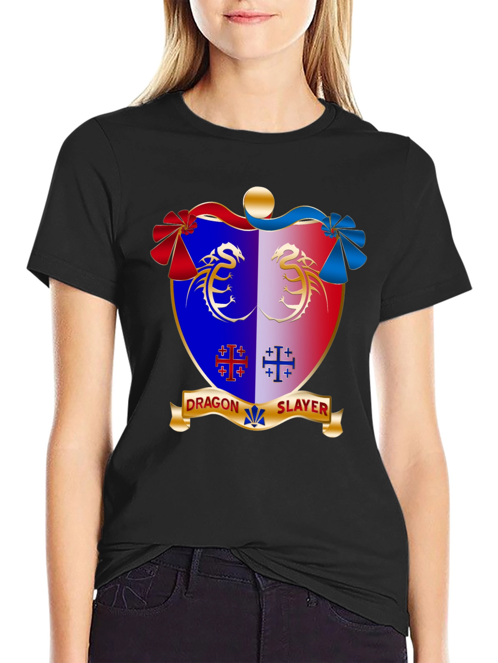 Dragon Slayer Crest Black T-Shirt
