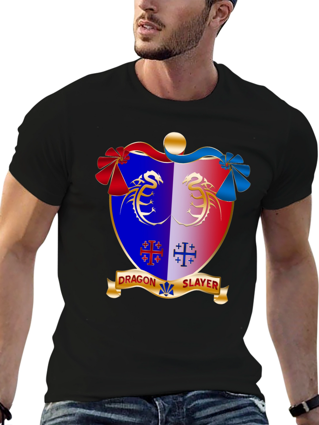 Dragon Slayer Crest Black T-Shirt