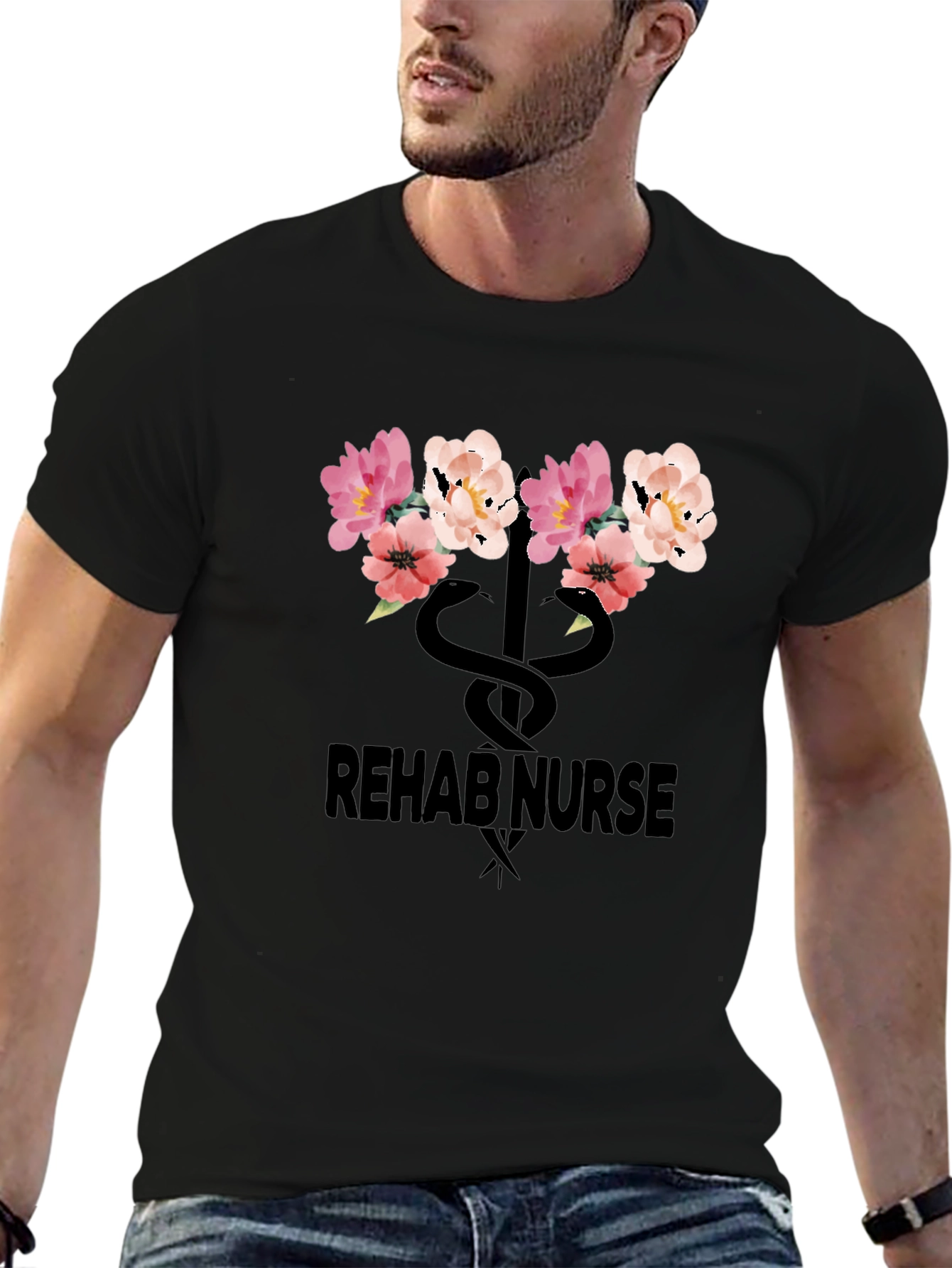 Rehab Nurse Floral Snake T-Shirt