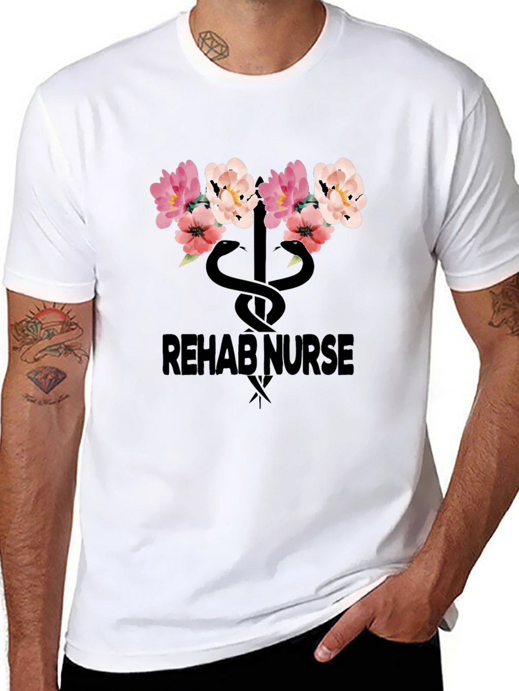 Rehab Nurse Floral Snake T-Shirt