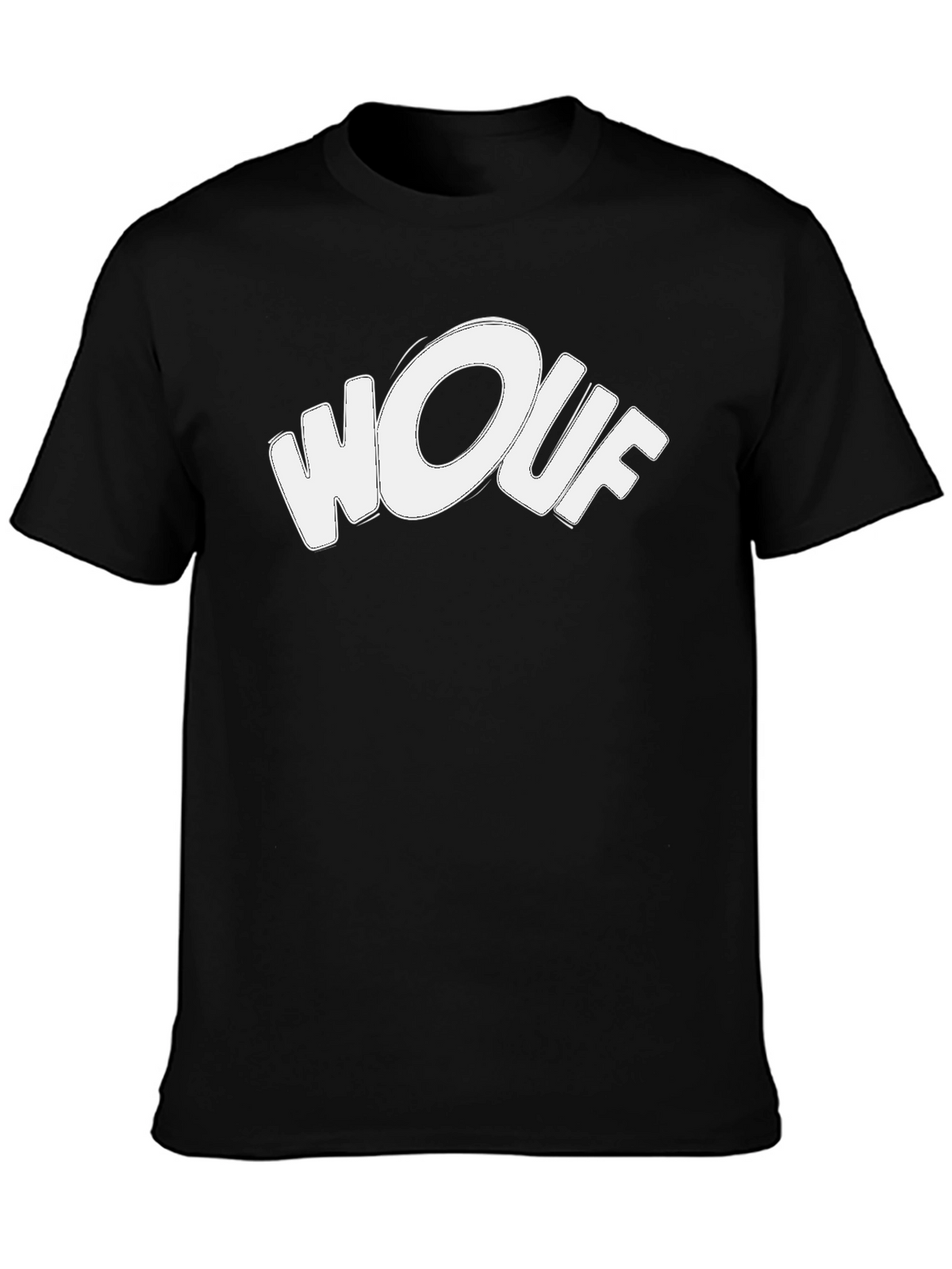 Wouf Graphic Tee - Stylish Black Cotton T-Shirt