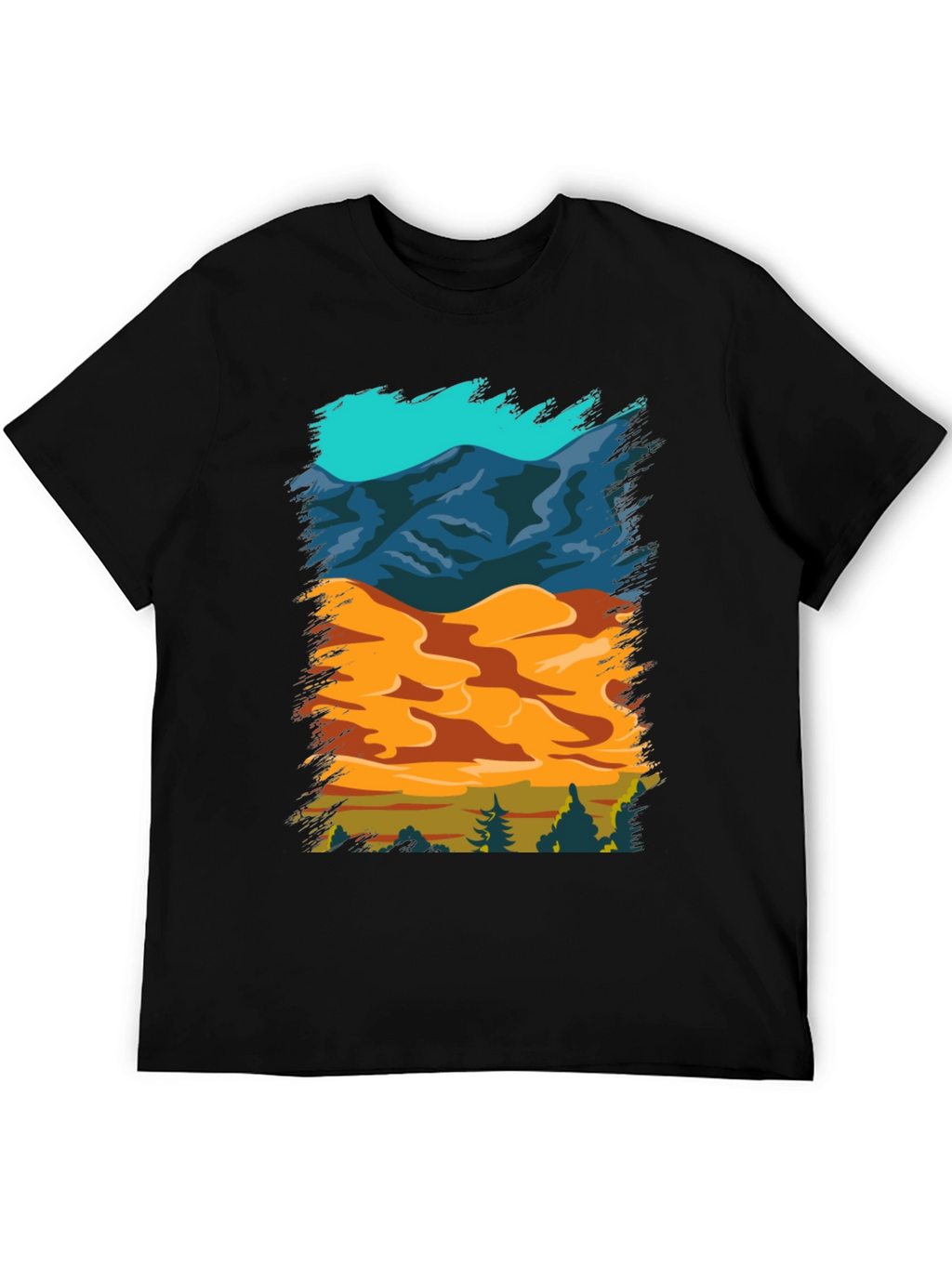 Nature Scene Graphic Tee - Mountain Sand Forest