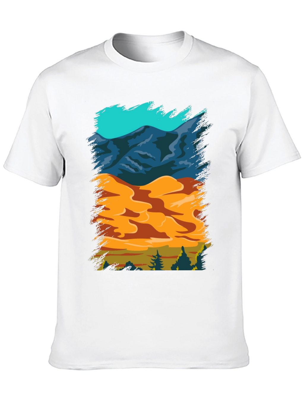 Nature Scene Graphic Tee - Mountain Sand Forest