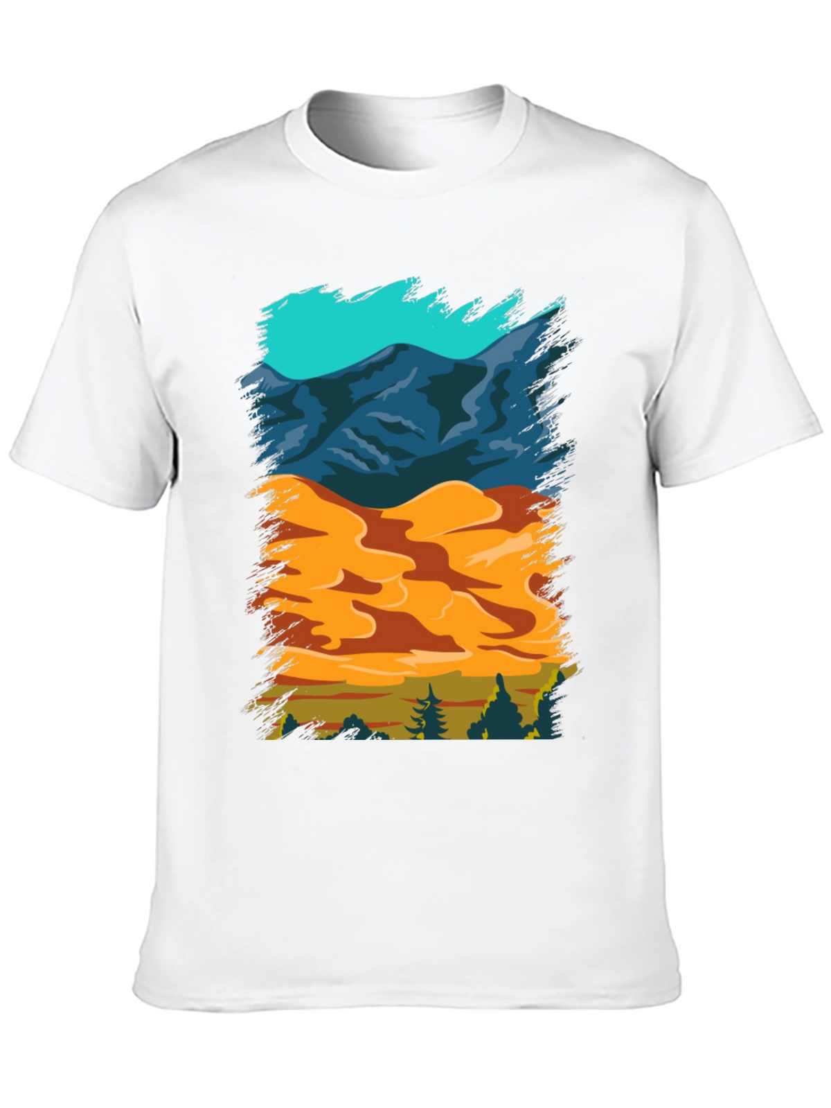 Nature Scene Graphic Tee - Mountain Sand Forest