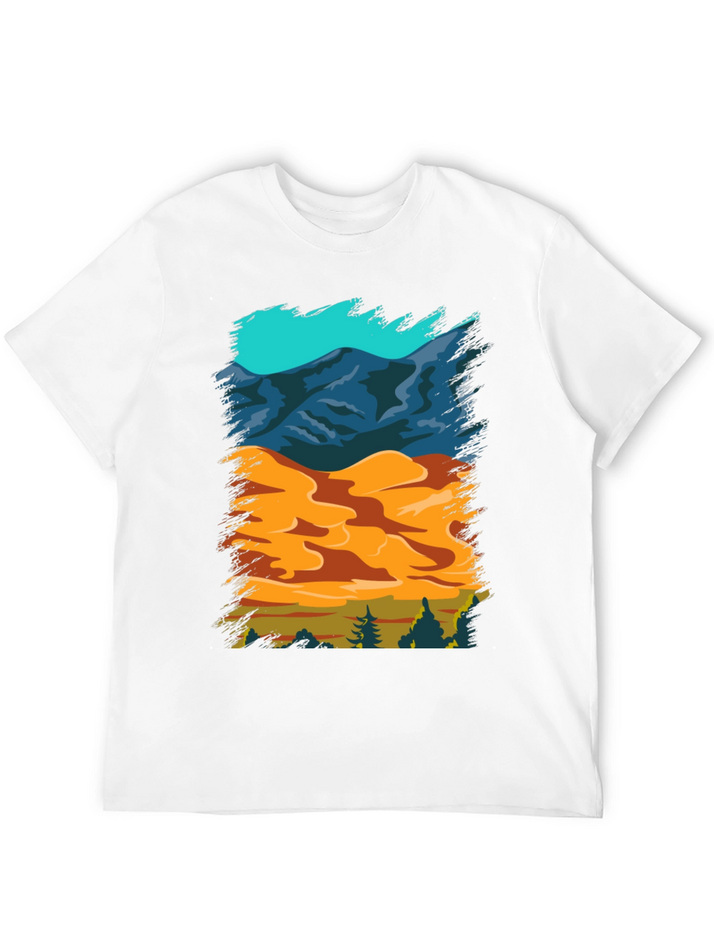 Nature Scene Graphic Tee - Mountain Sand Forest