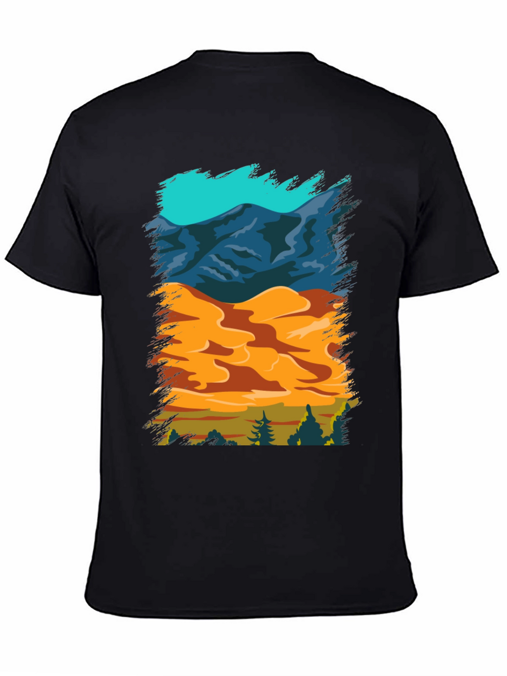 Nature Scene Graphic Tee - Mountain Sand Forest