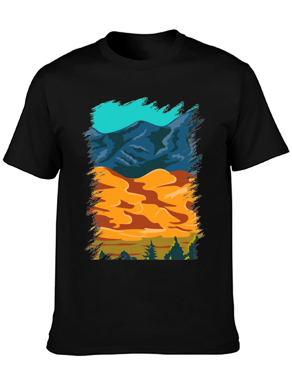 Nature Scene Graphic Tee - Mountain Sand Forest