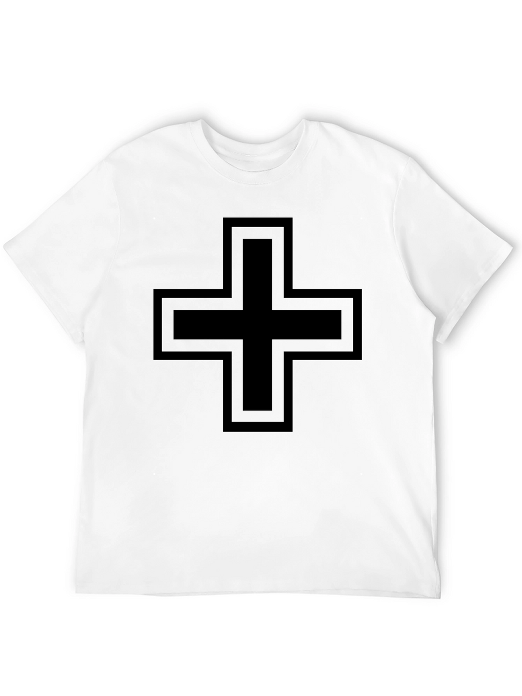 Modern Black Cross Graphic T-Shirt