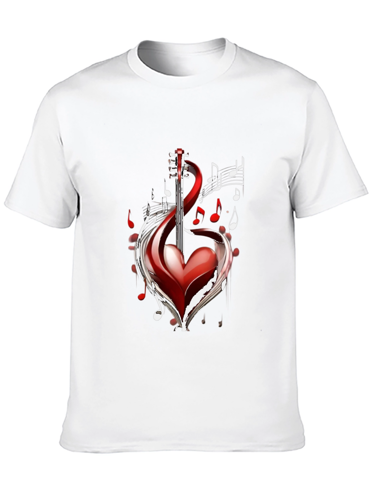 Musical Heart Guitar Black T-Shirt
