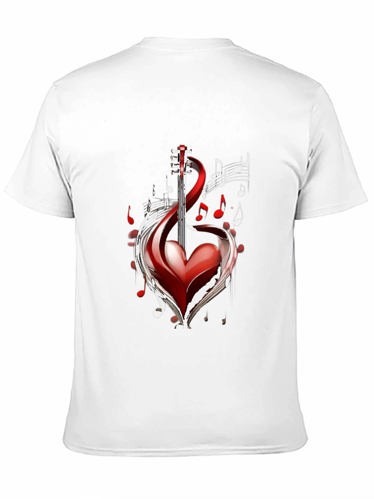 Musical Heart Guitar Black T-Shirt