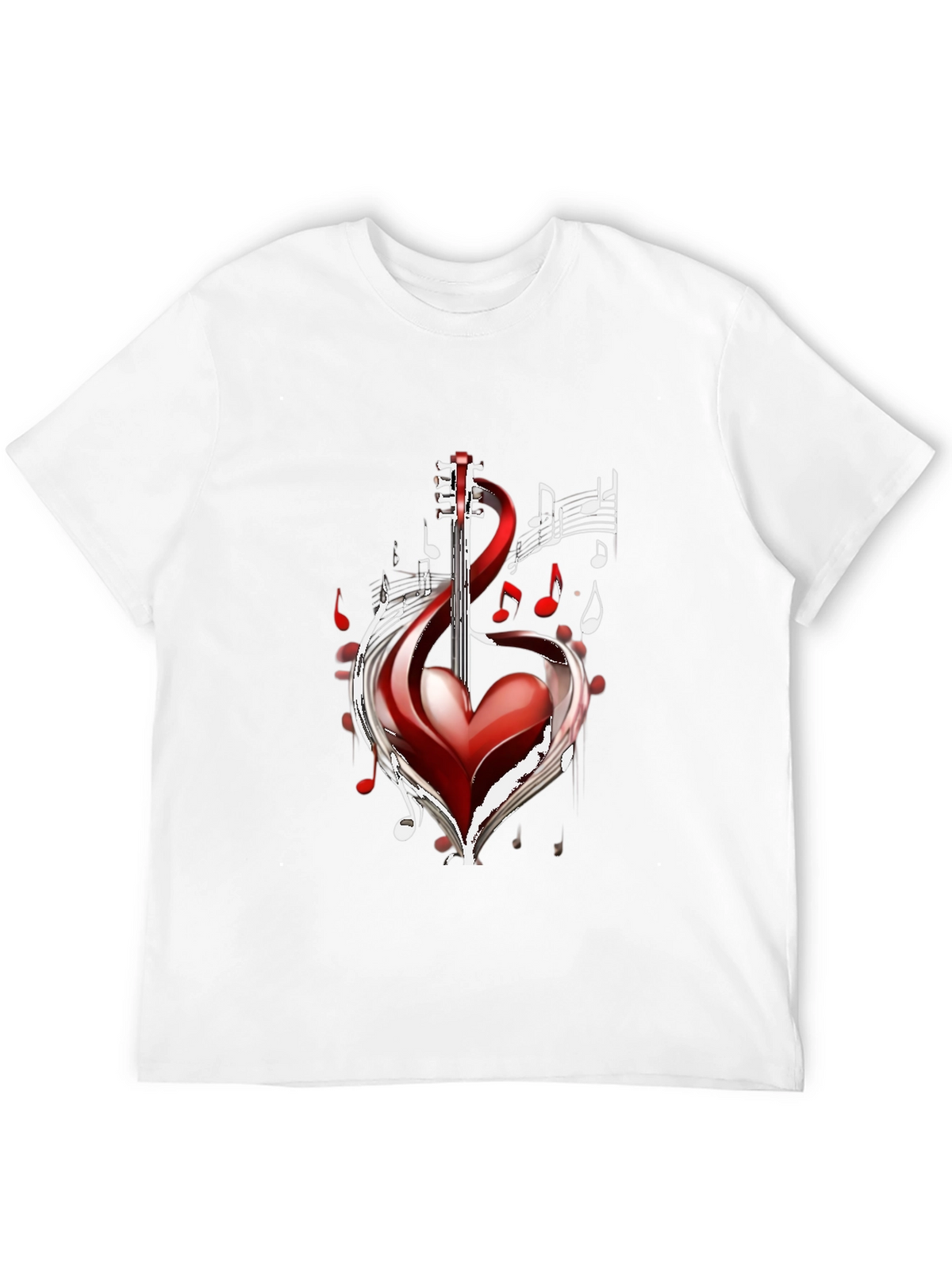 Musical Heart Guitar Black T-Shirt