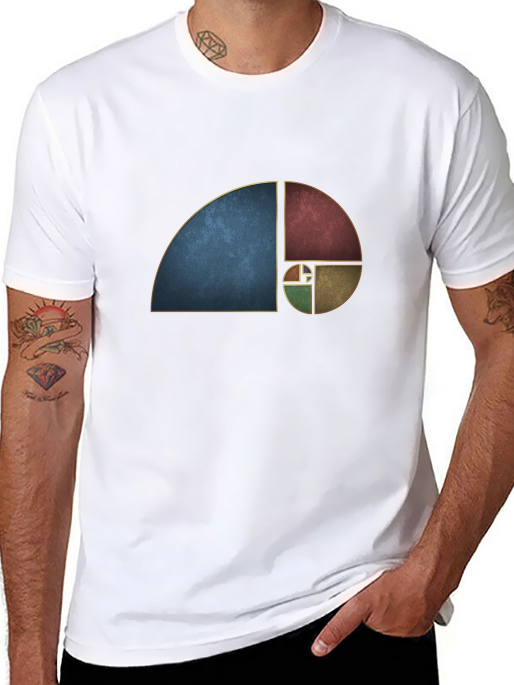 Golden Ratio Black Tee - Geometric Art T-Shirt