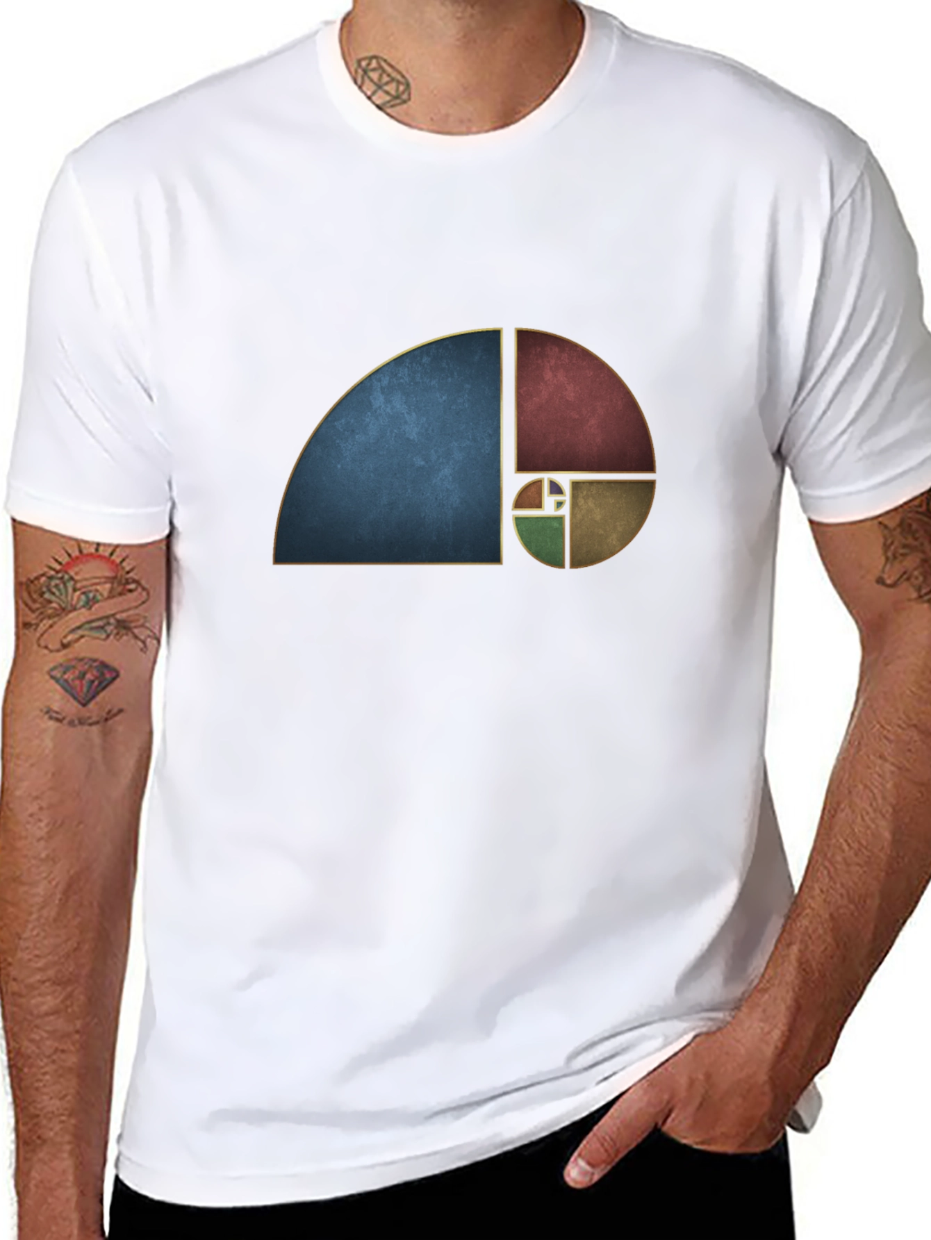 Golden Ratio Black Tee - Geometric Art T-Shirt