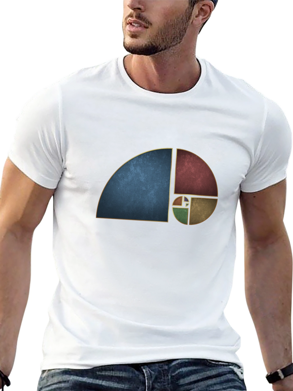 Golden Ratio Black Tee - Geometric Art T-Shirt