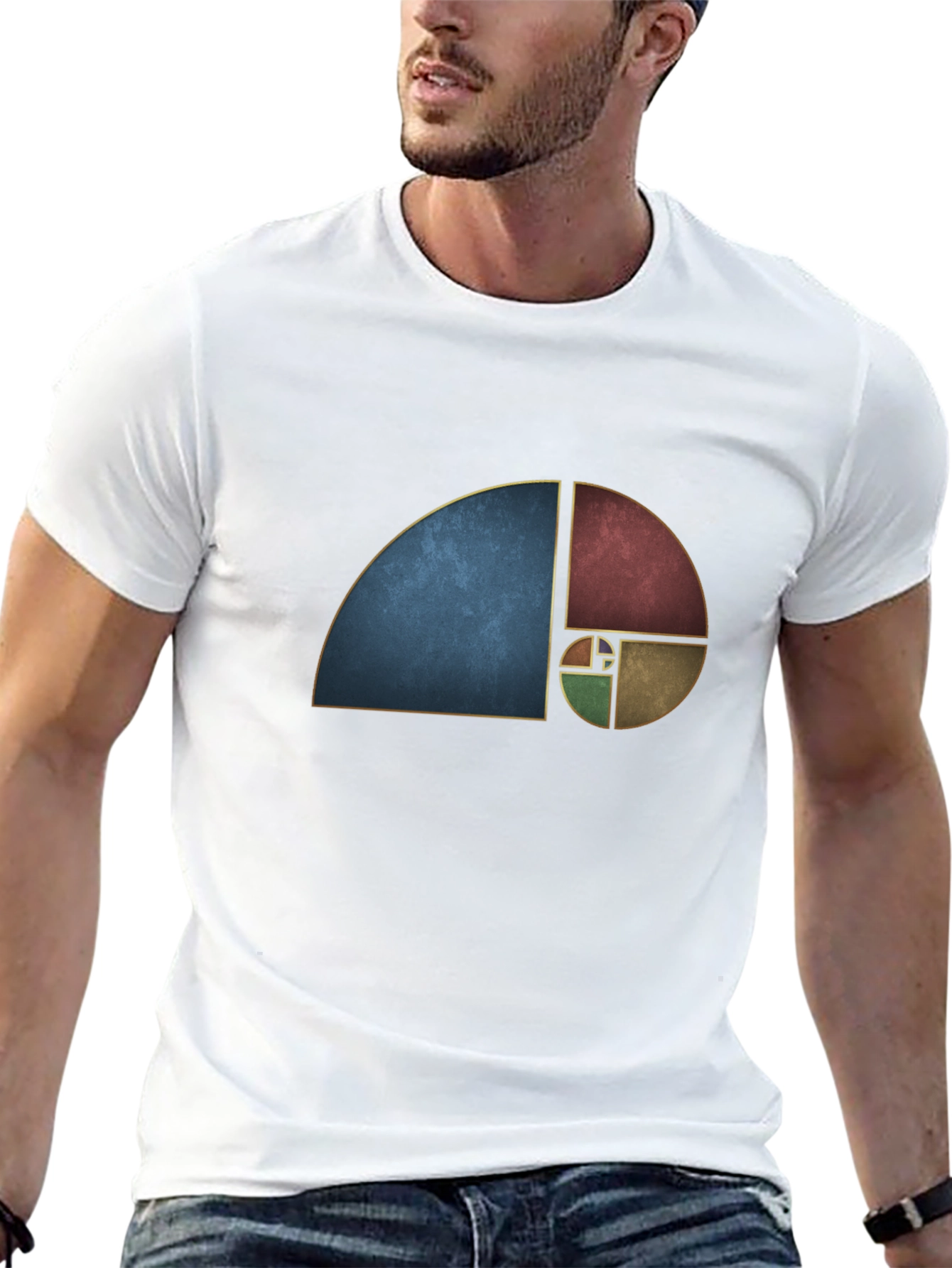 Golden Ratio Black Tee - Geometric Art T-Shirt