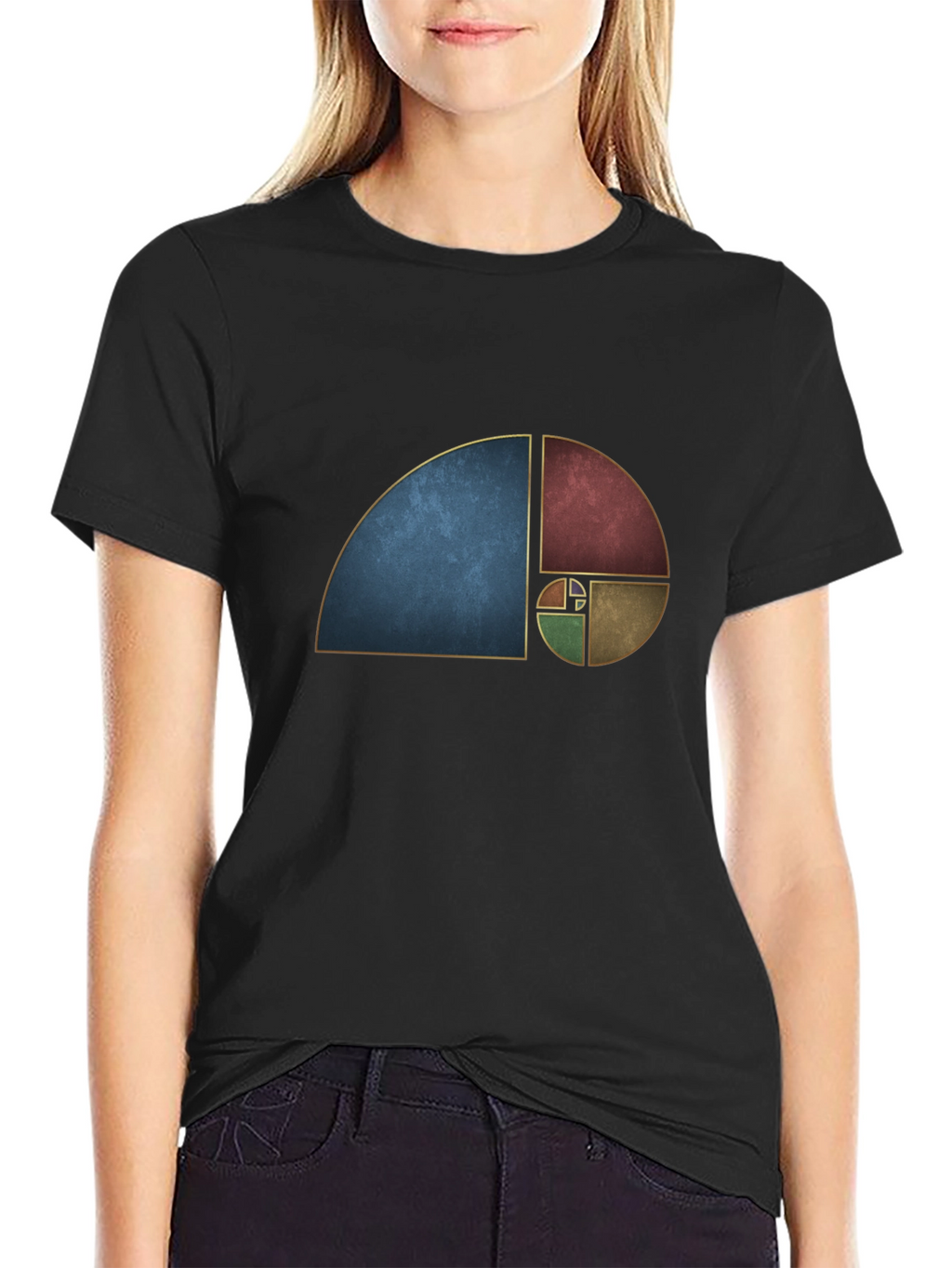 Golden Ratio Black Tee - Geometric Art T-Shirt