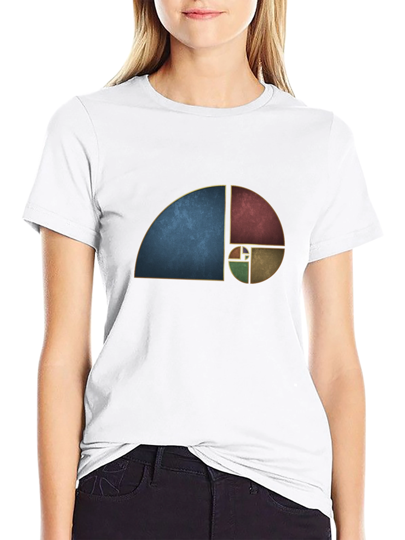 Golden Ratio Black Tee - Geometric Art T-Shirt