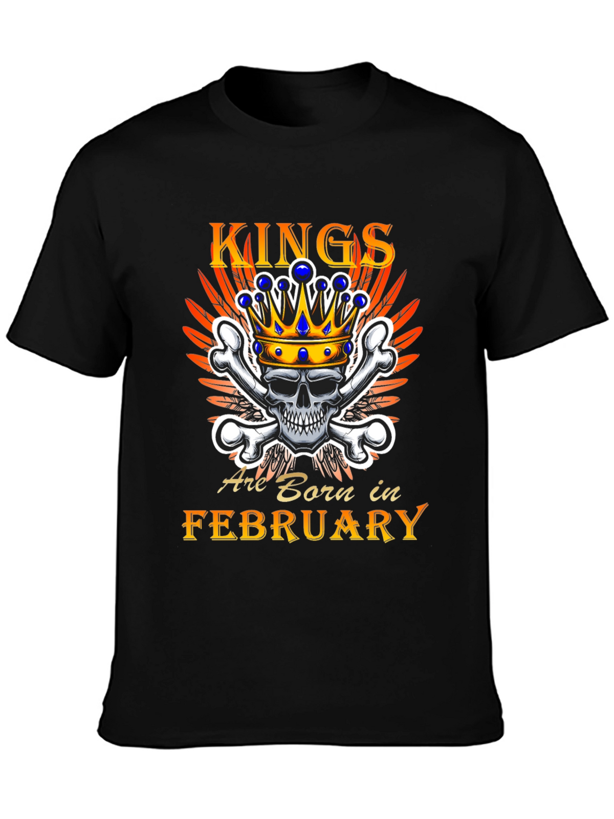 King Born in February Skull Graphic Tee