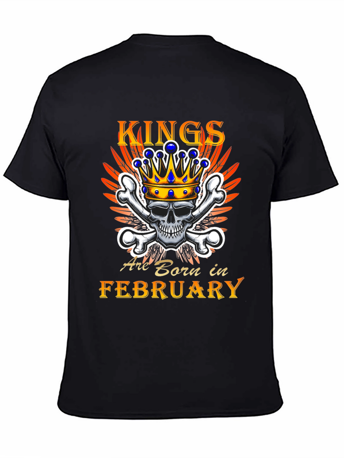 King Born in February Skull Graphic Tee