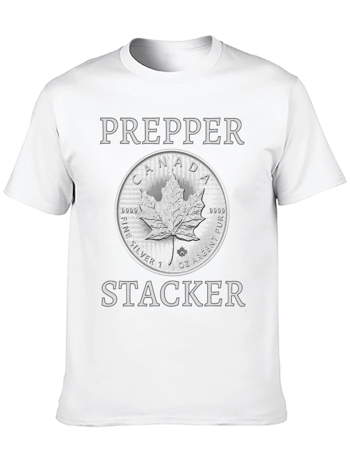 Prepper Stacker T-Shirt - Canada Silver Coin Design
