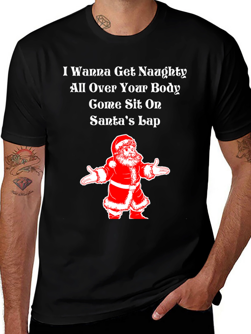 Naughty Santa Lap Christmas Tee