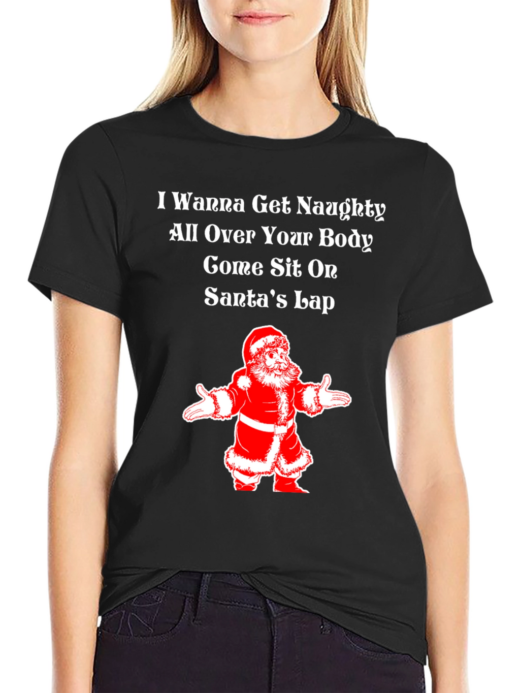 Naughty Santa Lap Christmas Tee