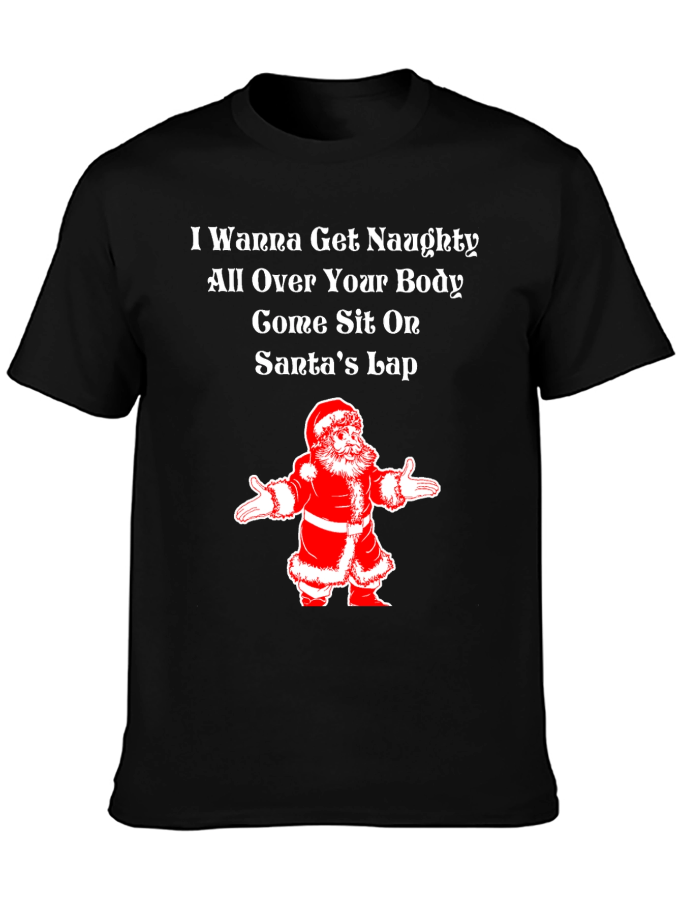 Naughty Santa Lap Christmas Tee
