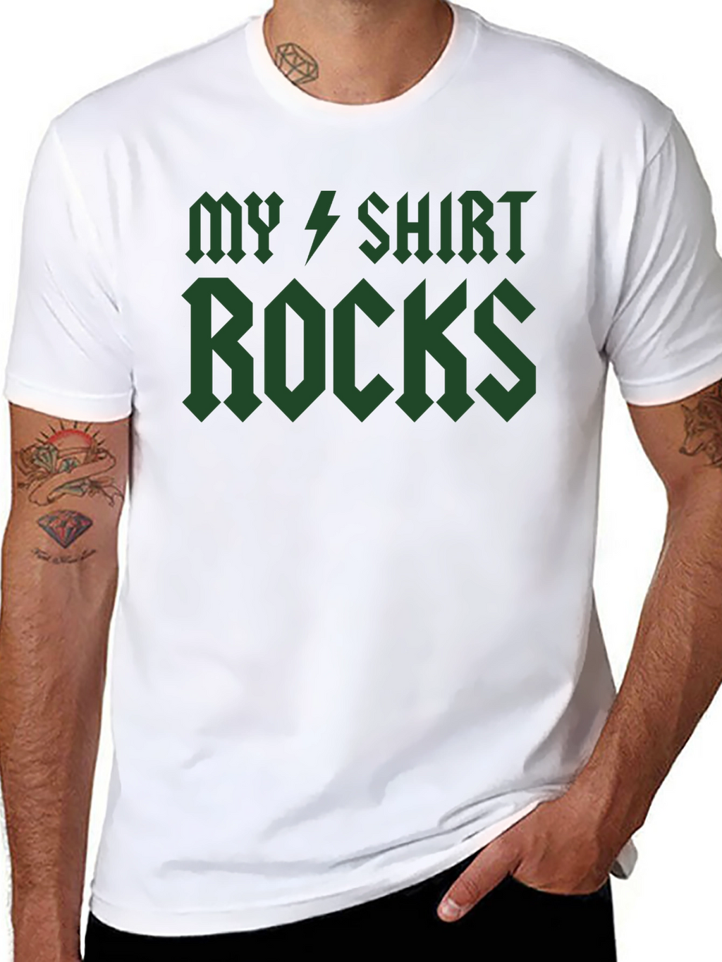 My Shirt Rocks T-Shirt - Green Graphic Tee